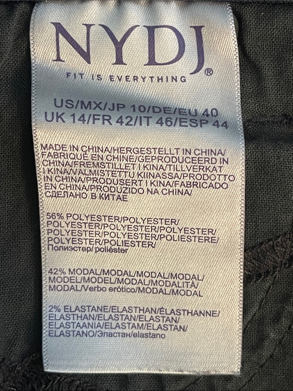NYDJ Dark Navy LiftXTuck Wide-Leg Jeans Slacks size 10 - Picture 8 of 9
